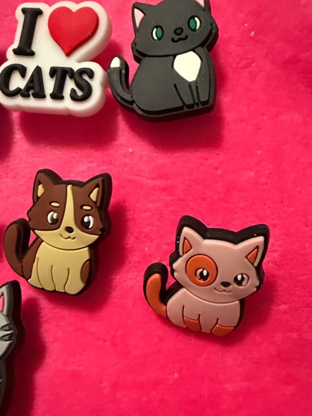 Cat Charm Shoe Accessories Set - Pink Cat Designs -12